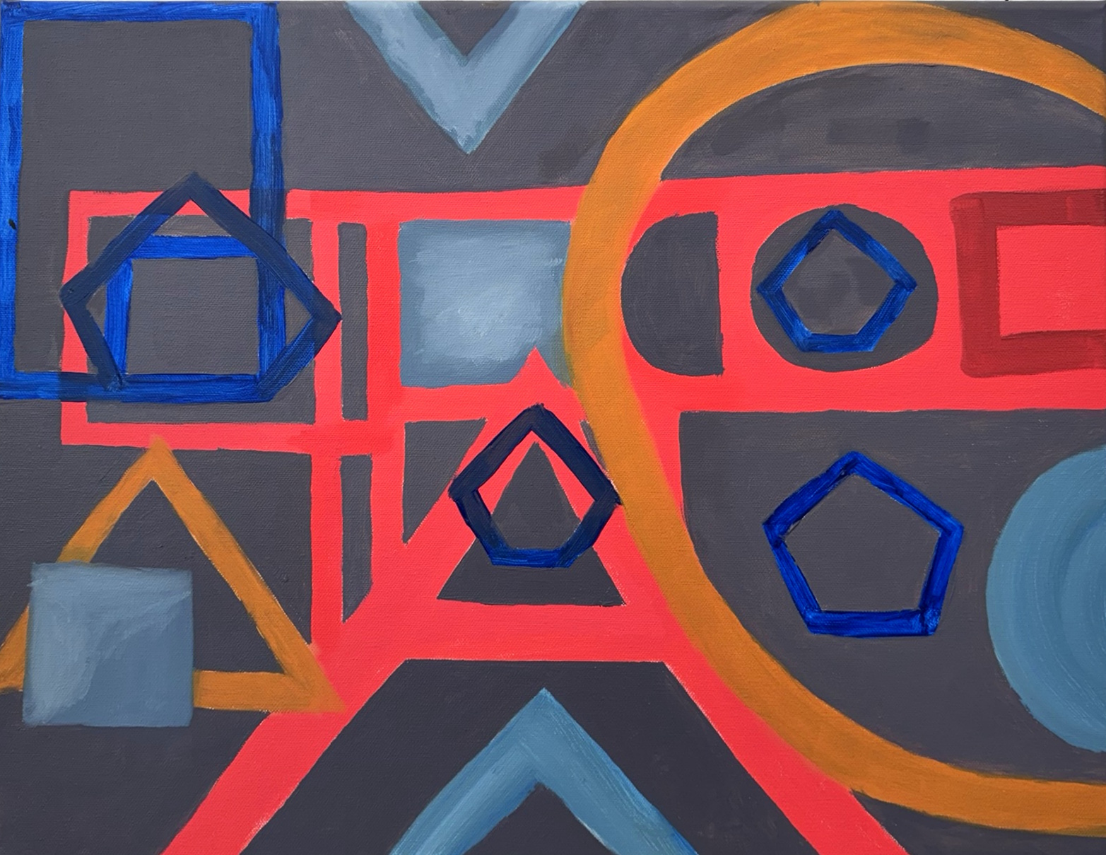 Abstract Shapes Oil Painting