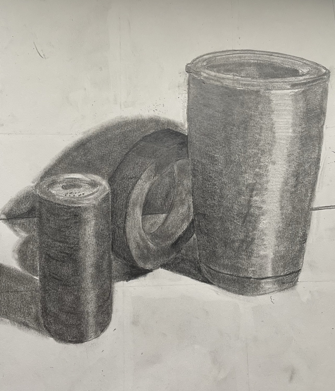 Graphite Objects Still Life